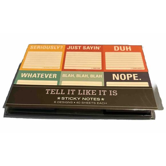 Clever Sticky Notes Tell It Like It Is Seriously Just Saying Duh Knock Knock NEW - Picture 3 of 5